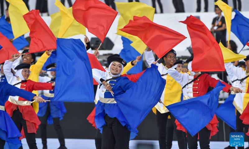 A performance is staged during the main celebration event of the National Day at the historical Dataran Merdeka, or Independence Square, in Kuala Lumpur, Malaysia, Aug. 31, 2022.(Photo: Xinhua)