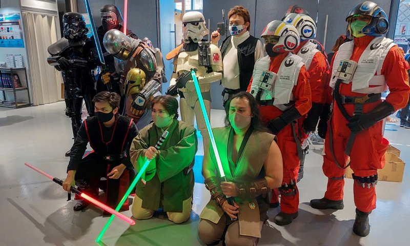 People dressed as Star Wars characters are seen during the Manila International Book Fair in Pasay City, the Philippines, Sept. 18, 2022.Photo:Xinhua