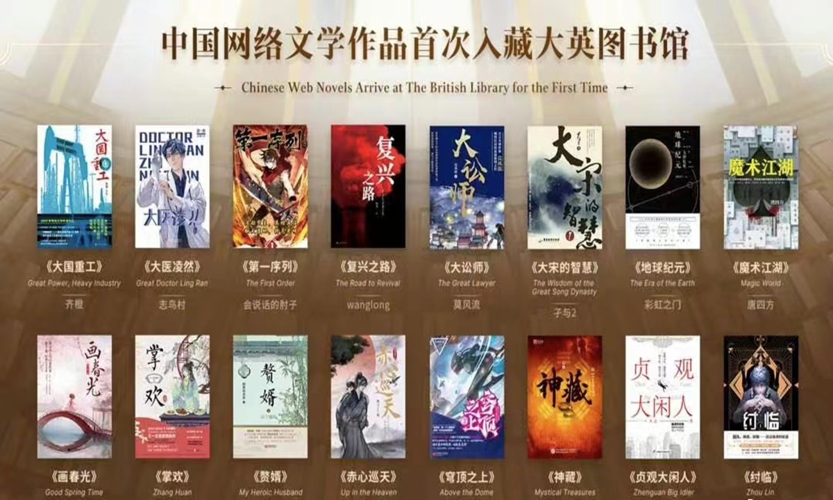 16 Chinese online novels have been added to the collection of the British Library for the first time, including Up in the Heaven, The Era of the Earth, The Wisdom of Great Song Dynasty and Great Power, Heavy Industry. Source: The Paper