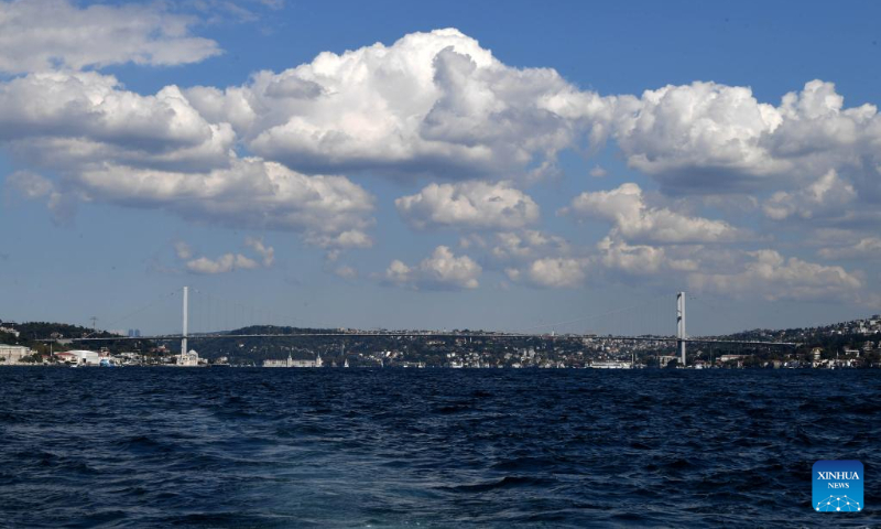 Photo taken on Sept. 24, 2022 shows the scenery of Bosporus Strait in Istanbul, Türkiye. (Xinhua/Shadati)