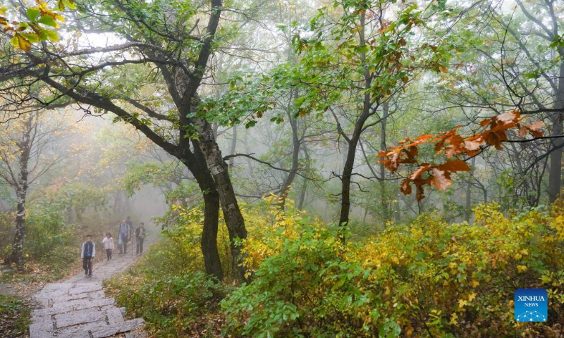 People visit Baihuashan National Nature Reserve in Beijing, capital of China, Oct. 2, 2022. (Xinhua/Peng Ziyang)