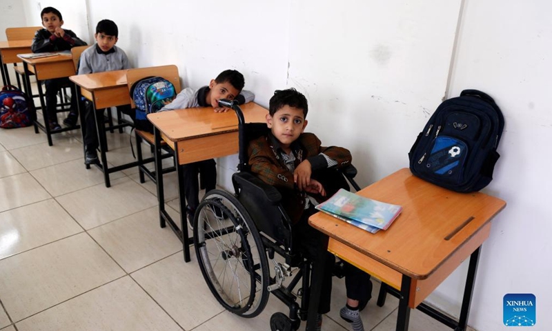 Children are seen at a rehabilitation center in Sanaa, Yemen, Aug. 7, 2022.Photo:xinhua