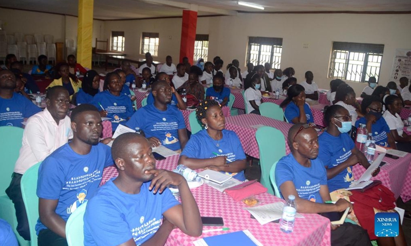 Ugandan teachers of Chinese language attend a capacity-building workshop of local Chinese language teachers at Luyanzi Institute of Technology, Wakiso District, Uganda, Sept. 23, 2022.Photo:Xinhua