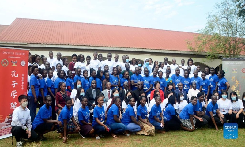 Ugandan teachers of Chinese language attend a capacity-building workshop of local Chinese language teachers at Luyanzi Institute of Technology, Wakiso District, Uganda, Sept. 23, 2022.Photo:Xinhua