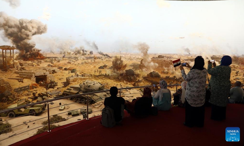 People visit the 6th of October War Panorama museum on the occasion of the 49th anniversary of the October War, also known as the 1973 Arab-Israeli War, in Cairo, Egypt, on Oct. 6, 2022.Photo:Xinhua