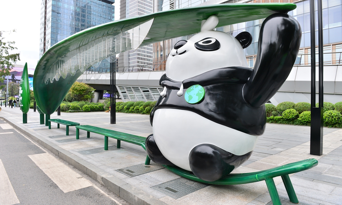 China's first giant panda themed bus station in Chengdu, Southwest China's Sichuan Province on October 11, 2022 Photo: IC