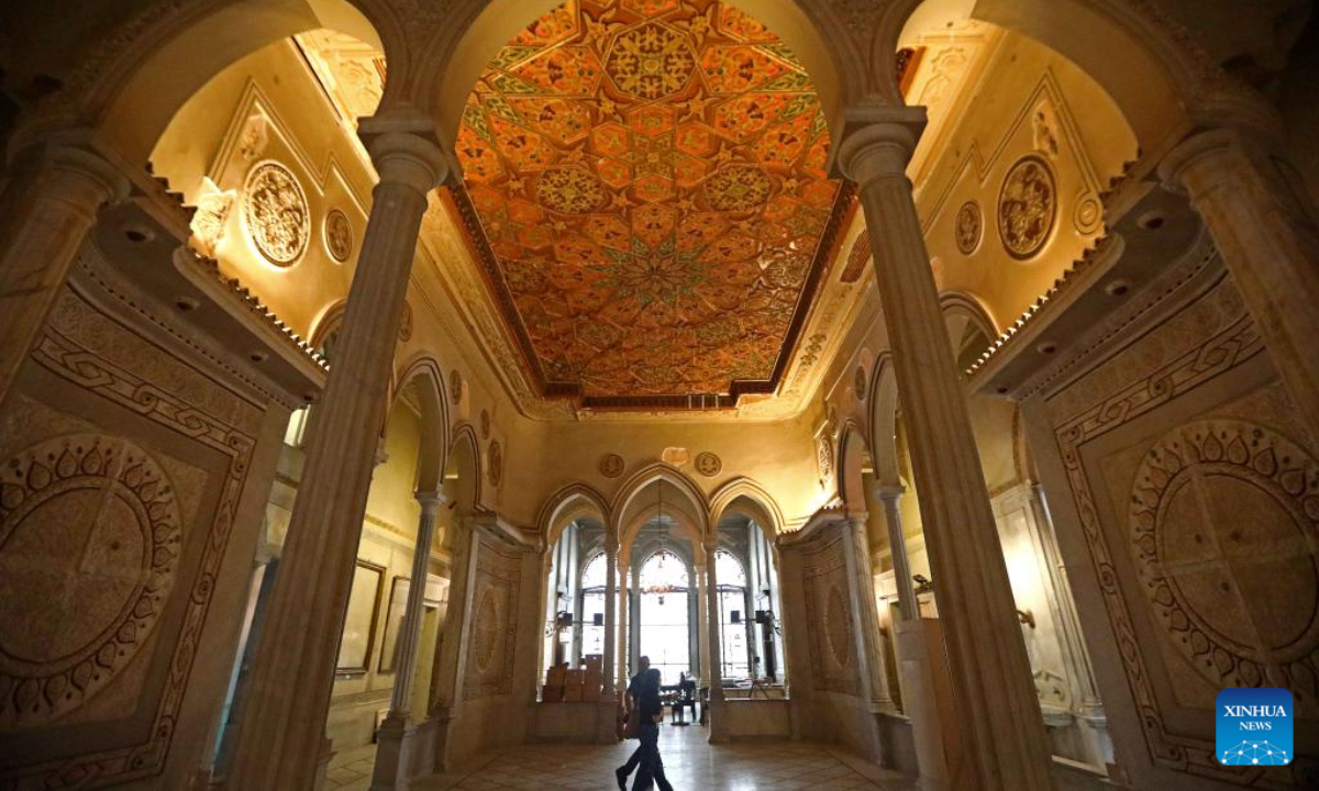 An interior view of the Sursock Palace is pictured in Beirut, Lebanon, on Oct 13, 2022. The United Nations Educational, Scientific and Cultural Organization (UNESCO) on Thursday announced that it has reached an agreement with the Swiss government and the Sursock Palace Association to finance the rehabilitation of the Sursock Palace, an iconic building damaged by the Beirut port blasts two years ago. Photo:Xinhua