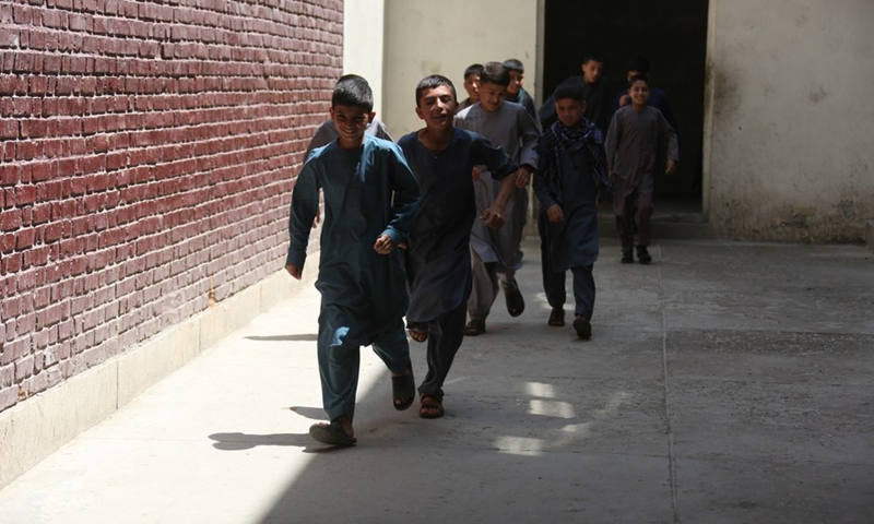 Photo taken on May 5, 2022, shows Afghan orphans in an orphanage in Kabul, Afghanistan.(Photo: Xinhua)