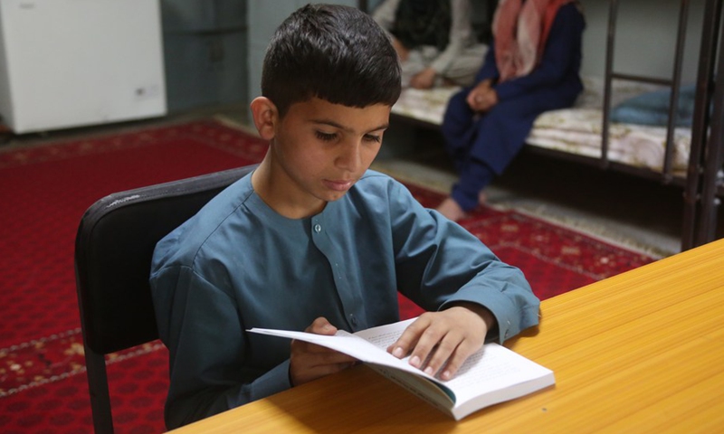 Photo taken on May 5, 2022, shows Afghan orphans in an orphanage in Kabul, Afghanistan.(Photo: Xinhua)