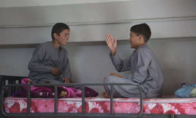 Photo taken on May 5, 2022, shows Afghan orphans in an orphanage in Kabul, Afghanistan.(Photo: Xinhua)