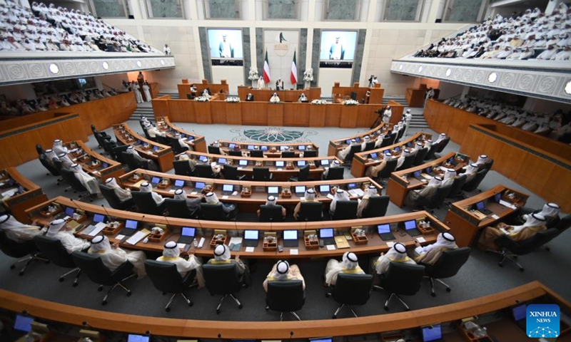 Photo taken on Oct. 18, 2022 shows a view of the first session of the 17th legislative term of the National Assembly in Kuwait City, Kuwait.(Photo: Xinhua)