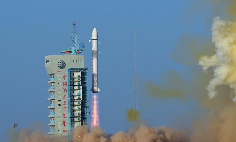 A Long March-2D carrier rocket carrying Shiyan-20 C satellite blasts off from the Jiuquan Satellite Launch Center in northwest China Oct. 29, 2022. The satellite was launched at 9:01 a.m. Beijing Time (0101 GMT) and has entered the planned orbit successfully. Photo: Xinhua