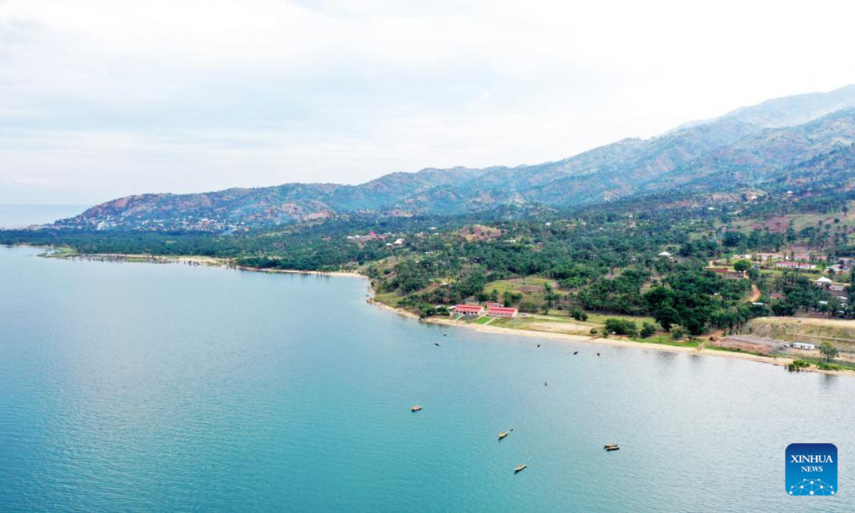 This aerial photo taken on Nov 3, 2022 shows the Lake Tanganyika in Rumonge province, Burundi. Photo:Xinhua