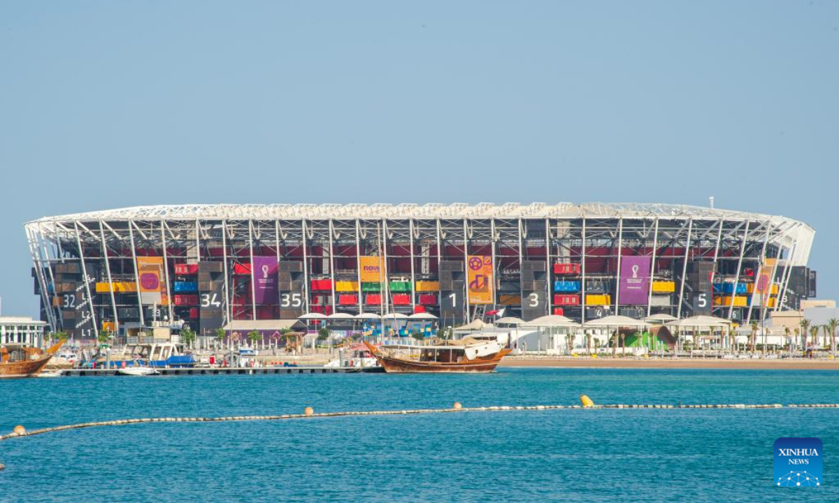 Photo taken on Nov 10, 2022 shows a view of the 974 Stadium, which will host matches during the Qatar 2022 FIFA World Cup in Doha, Qatar. Photo:Xinhua