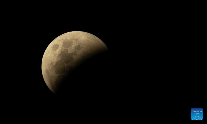 The moon is seen during a total lunar eclipse in Sydney, Australia, Nov. 8, 2022.(Photo: Xinhua)