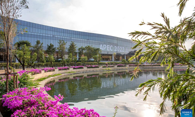 This photo taken on Nov. 12, 2022 shows the Queen Sirikit National Convention Center in Bangkok, Thailand. The 29th Asia-Pacific Economic Cooperation (APEC) Economic Leaders' Meeting will be held in Bangkok, Thailand, on Nov. 18-19. Photo: Xinhua