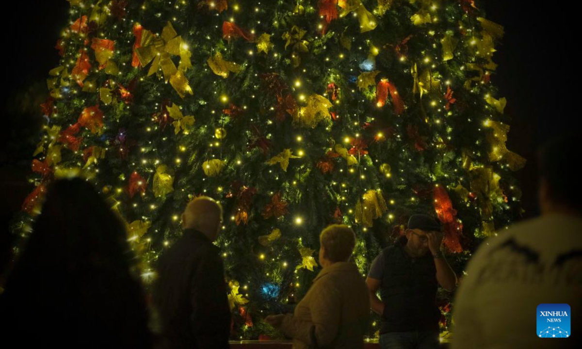 Christmas decorations seen in Valletta, Malta Global Times