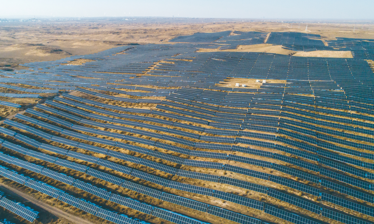 A photovoltaic field in Yinchuan, Northwest China’s Ningxia Hui Autonomous Region Photo: VCG