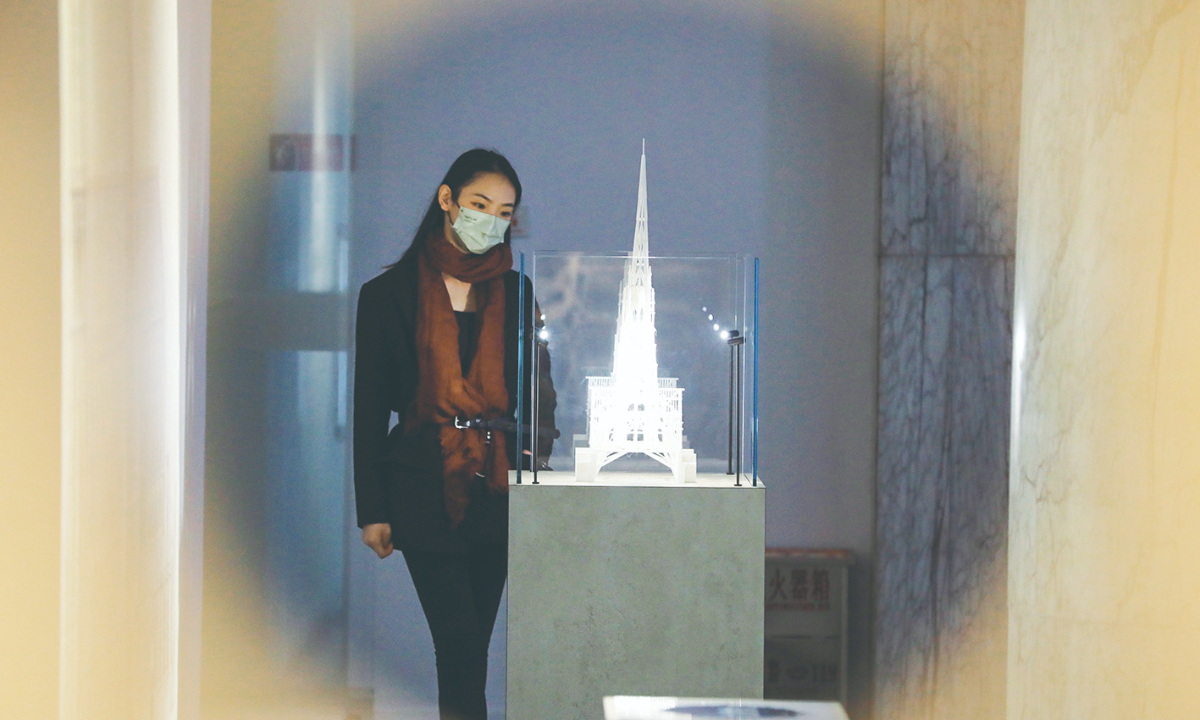 The world’s first reality immersive exhibition of “Notre-Dame Cathedral” attracts visitors in Shanghai, China on December 5, 2022. Photo: IC