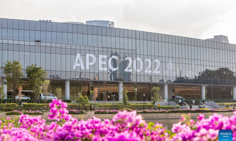 This photo taken on Nov. 12, 2022 shows the Queen Sirikit National Convention Center in Bangkok, Thailand. The 29th Asia-Pacific Economic Cooperation (APEC) Economic Leaders' Meeting will be held in Bangkok, Thailand, on Nov. 18-19. Photo: Xinhua