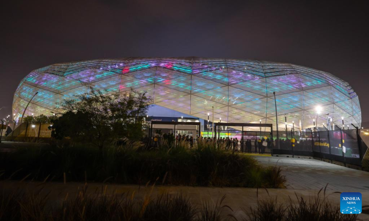 This photo taken on Nov 17, 2022 shows a view of the Education City Stadium in Doha, Qatar. The FIFA World Cup Qatar 2022 will kick off on Nov 20, 2022. Photo:Xinhua