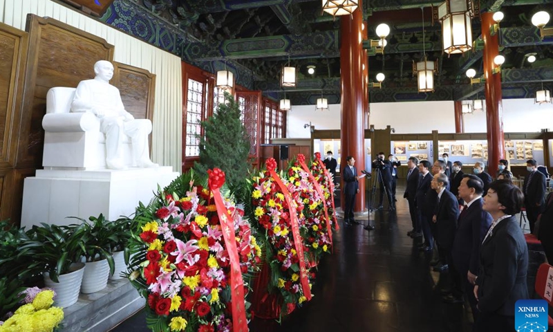 This photo taken on Nov. 12, 2022 shows a ceremony held to commemorate the 156th anniversary of the birth of Sun Yat-sen, a great national hero, great patriot and great forerunner of China's democratic revolution at Zhongshan Park in Beijing, capital of China.

The National Committee of the Chinese People's Political Consultative Conference (CPPCC), the country's top political advisory body, held the commemoration ceremony in the park, which is named after Sun. (Xinhua/Wang Ye)