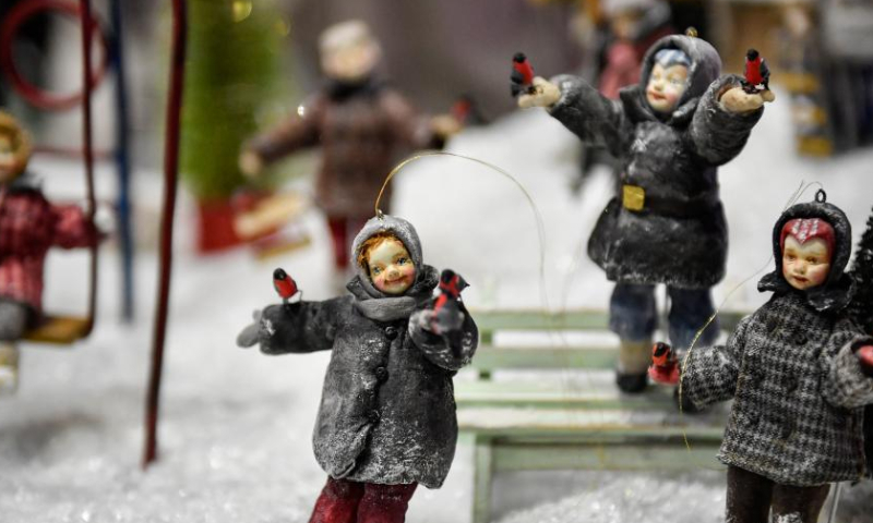 Dolls are on display during a doll exhibition in Moscow, Russia, Dec. 10, 2022. (Photo by Alexander Zemlianichenko Jr/Xinhua)