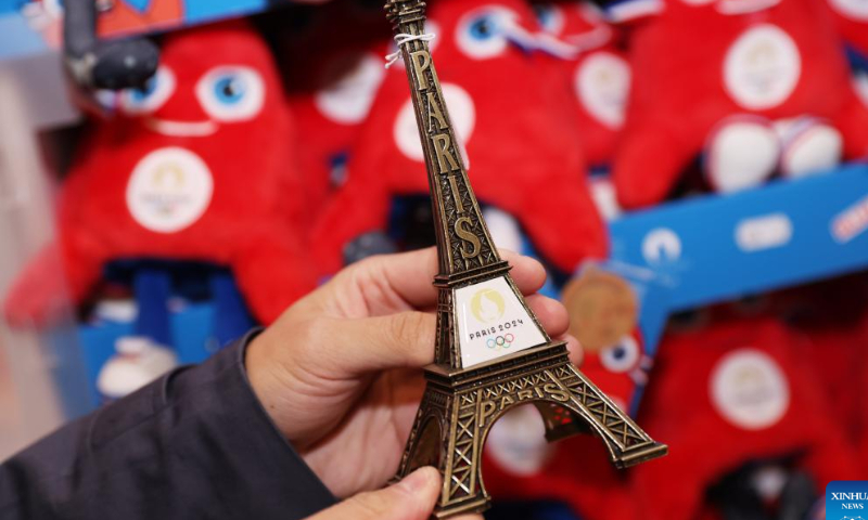 Licensed products are seen at the first Paris 2024 official flagship store in Paris, France, Nov. 15, 2022. Photo: Xinhua