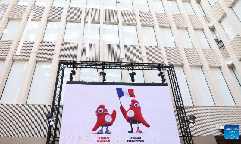 Photo taken on Nov. 14, 2022 shows the Phryges, unveiled as the official mascots of Paris 2024 Olympic and Paralympic Games during a press conference in Saint Denis, France. Photo: Xinhua