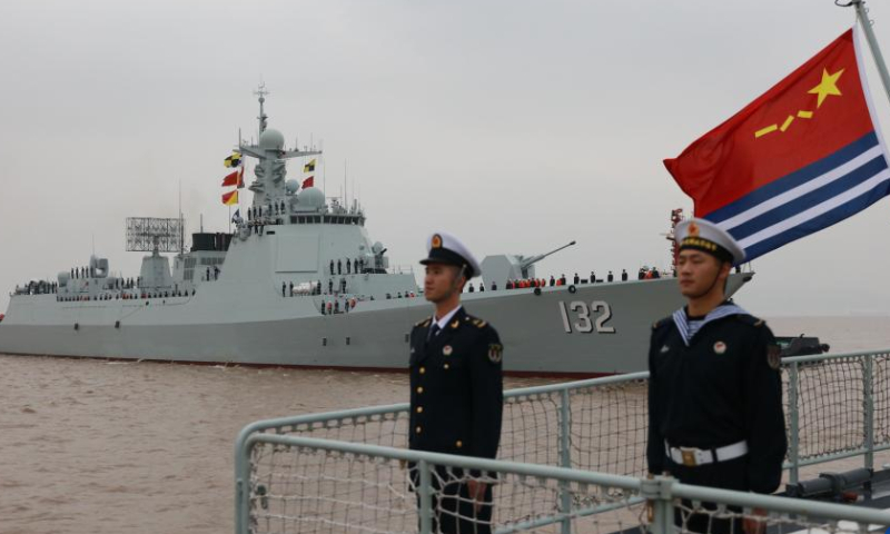 The missile destroyer Suzhou of the 41st fleet of the Chinese People's Liberation Army Navy returns to a military port in Zhoushan, east China's Zhejiang Province, Nov. 15, 2022. A Chinese navy fleet returned to the port city of Zhoushan in east China's Zhejiang Province on Tuesday after completing its mission of escorting civilian vessels in the Gulf of Aden and in the waters off Somalia. Photo: Xinhua