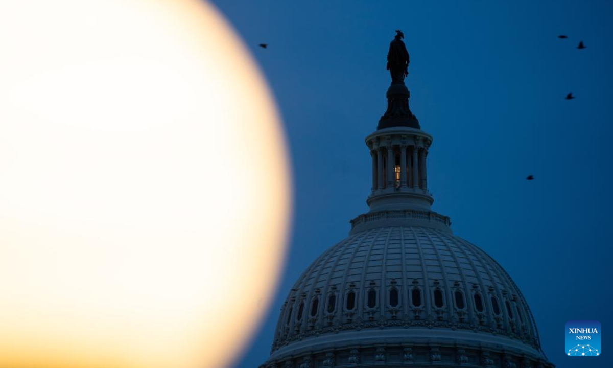 Photo taken on Dec 8, 2022 shows the U.S. Capitol building in Washington, DC, the United States. The US Congress approved a bill on same-sex marriage on Thursday and sent it to the White House. Photo:Xinhua