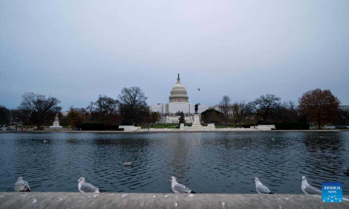 Photo taken on Dec 8, 2022 shows the U.S. Capitol building in Washington, DC, the United States. The US Congress approved a bill on same-sex marriage on Thursday and sent it to the White House. Photo:Xinhua