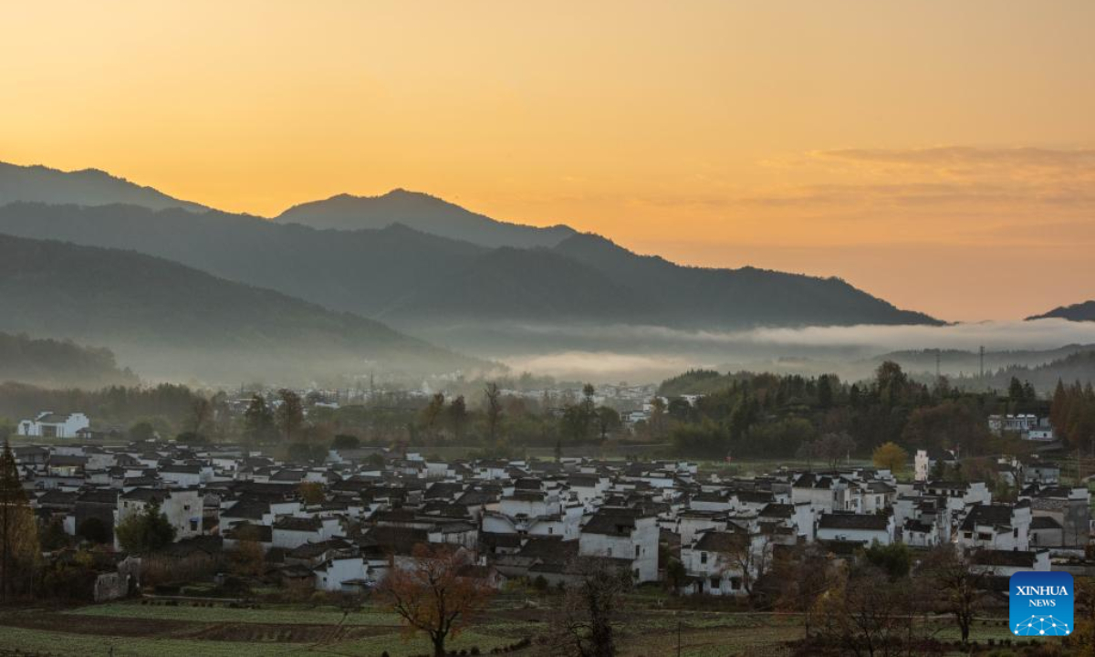 This photo taken on Nov 24, 2022 shows the scenery in Lucun Village of Yixian County in Huangshan City, east China's Anhui Province. Photo:Xinhua