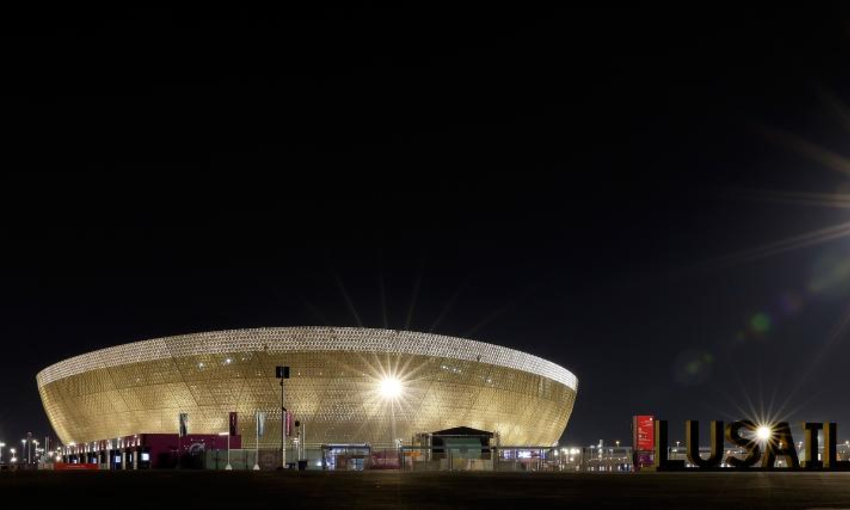 This photo taken on Nov 17, 2022 shows a view of the Lusail stadium in Doha, Qatar. The FIFA World Cup Qatar 2022 will kick off on Nov 20, 2022. Photo:Xinhua