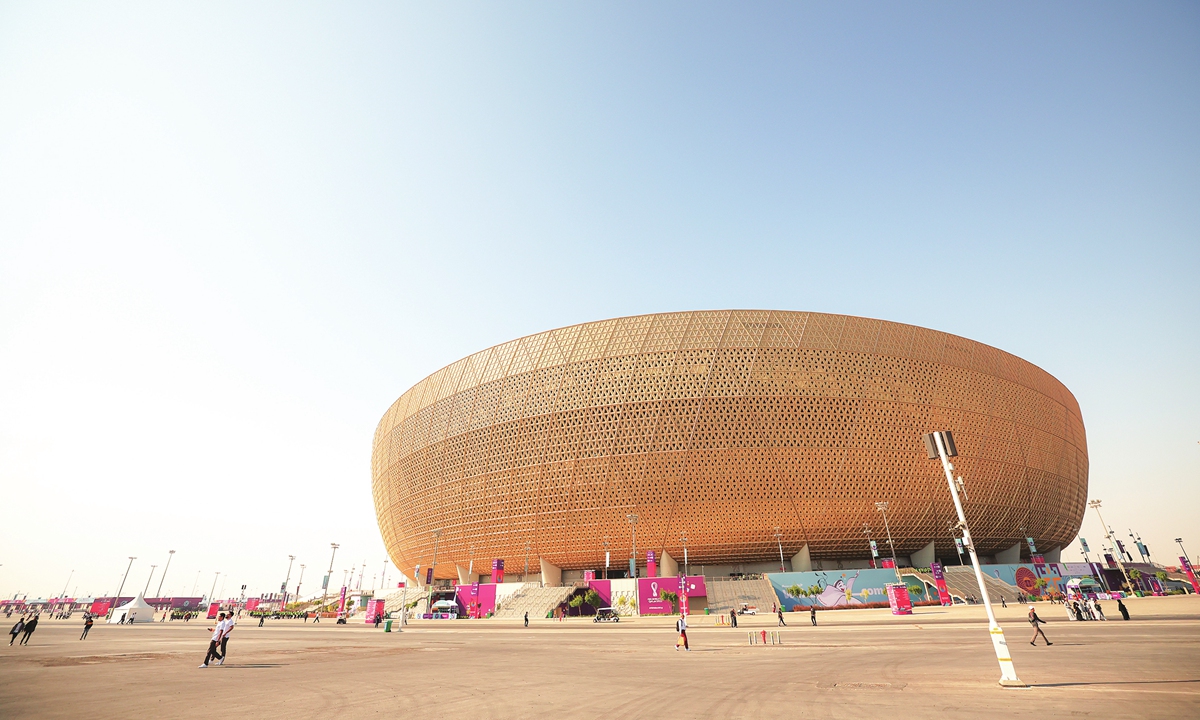 A general view outside the Lusail Stadium in Lusail, Qatar  Photo: VCG 