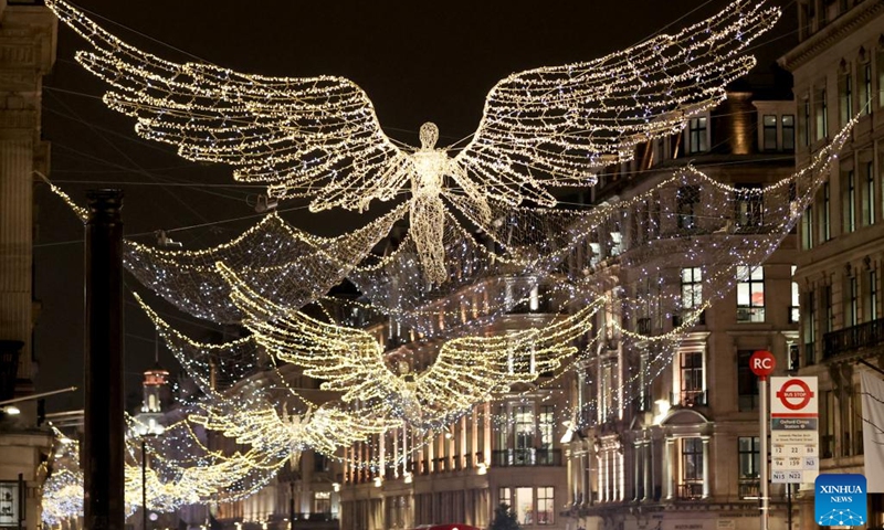 Christmas lights seen in central London - Global Times