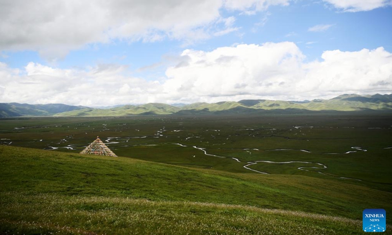 This aerial photo taken on July 31, 2018 shows a view of grasslands and Awancang Wetland in Maqu County, Gannan Tibetan Autonomous Prefecture of northwest China's Gansu Province. This year's World Soil Day fell on Monday. Located on the northeast brink of the Qinghai-Tibet Plateau, Maqu County boasts an extensive presence of grasslands and wetlands, which had suffered a lot from degeneration and desertification before the end of the 20th century.(Photo: Xinhua)