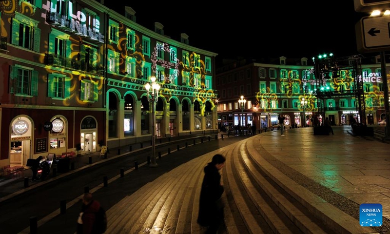 Christmas decorations are seen in Nice, France, Dec. 5, 2022.(Photo: Xinhua)