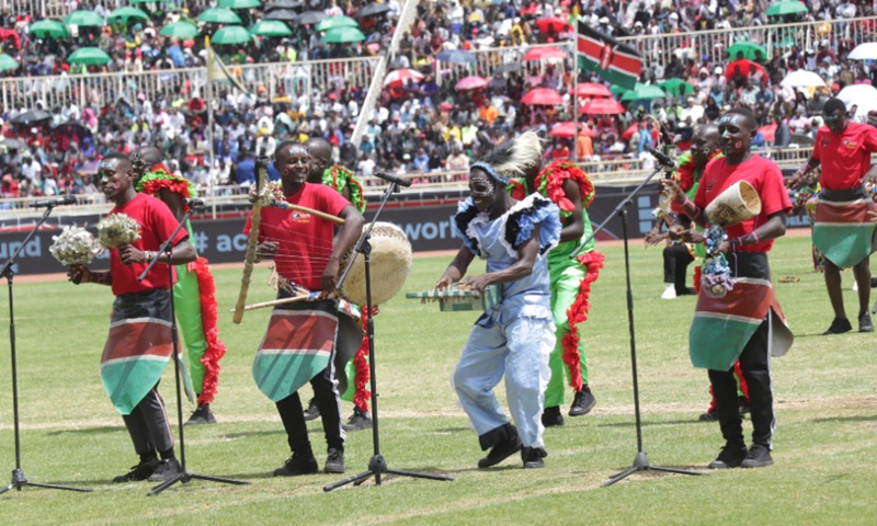 People perform during Kenya's 59th Jamhuri Day (Independence Day) celebration at Nyayo National Stadium in Nairobi, capital of Kenya, Dec. 12, 2022.(Photo: Xinhua)