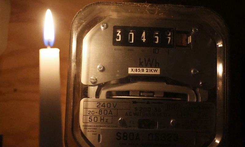 Photo taken on Oct. 7, 2022 shows an electricity meter in London, Britain.(Photo: Xinhua)