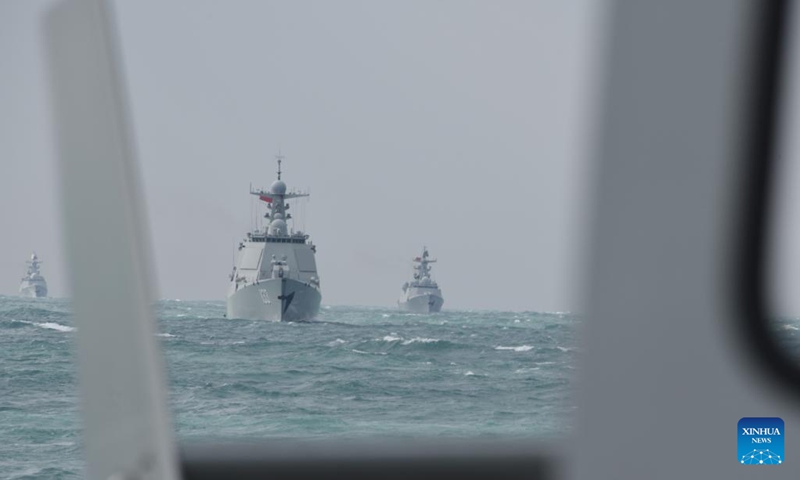 Warships of Chinese navy take part in a joint naval exercise, Joint Sea 2022, in the East China Sea on Dec. 21, 2022. Chinese and Russian navies on Wednesday kicked off a joint naval exercise, Joint Sea 2022, in the East China Sea.(Photo: Xinhua)