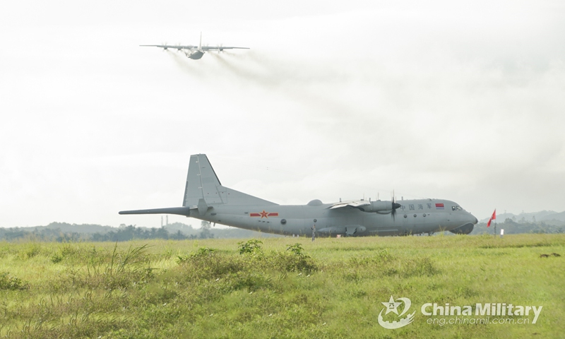 Anti-submarine patrol aircraft attached to a naval aviation unit under the PLA Southern Theater Command take off in turn for a high-intensity anti-submarine training exercise in mid-November, 2022. (eng.chinamil.com.cn/Photo by Qin Qianjiang)
