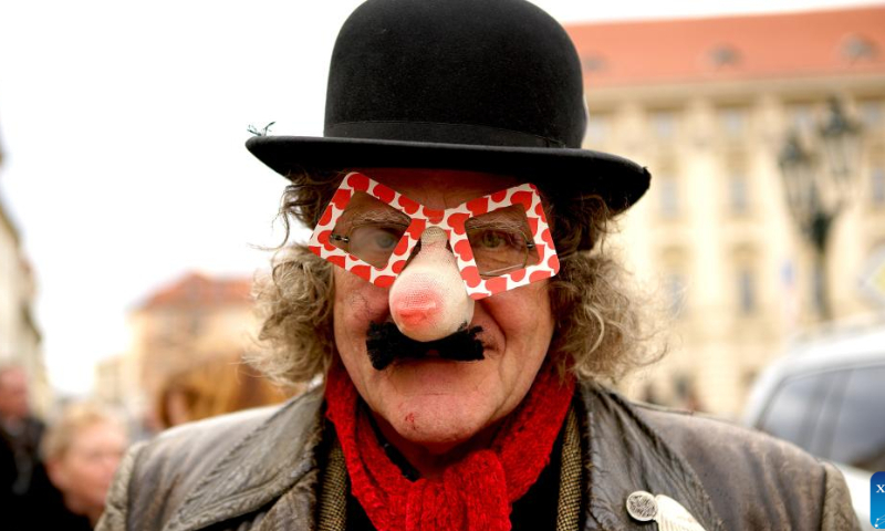 People take part in the celebration of Masopust in Prague, the Czech Republic, on Feb. 18, 2023. Photo: Xinhua