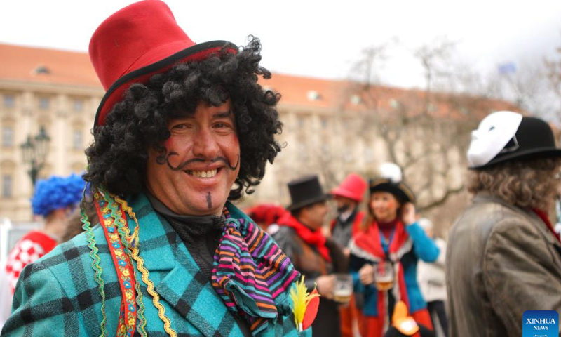 People take part in the celebration of Masopust in Prague, the Czech Republic, on Feb. 18, 2023. Photo: Xinhua