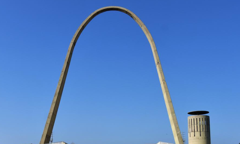 Photo taken on Jan. 26, 2023 shows the Arch of the Rachid Karami International Fair in Tripoli, Lebanon. The Rachid Karami International Fair (RKIF) located in Lebanon's northern city of Tripoli has been officially inscribed on the UNESCO World Heritage List and List of World Heritage in Danger, Lebanon's Council of Ministers said Wednesday. Photo: Xinhua