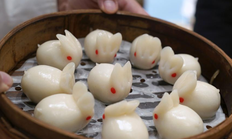 This photo taken on Feb. 3, 2023 shows dessert at a store in Yuyuan Garden, east China's Shanghai. The Lantern Festival, the 15th day of the first month of the Chinese lunar calendar, falls on Feb. 5 this year. Various activities were held at Yuyuan Garden to welcome the upcoming festival. Photo: Xinhua