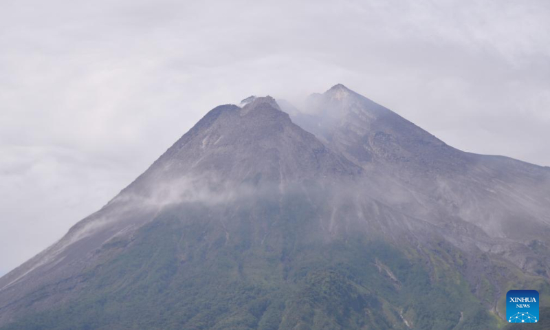 This aerial photo taken on Feb. 5, 2023 shows a view of the Mount Merapi in Yogyakarta, Indonesia. The 2,968-meter-high Mount Merapi is one of the active volcanoes in Indonesia. Photo: Xinhua