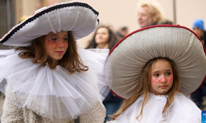 People take part in the celebration of Masopust in Prague, the Czech Republic, on Feb. 18, 2023. Photo: Xinhua