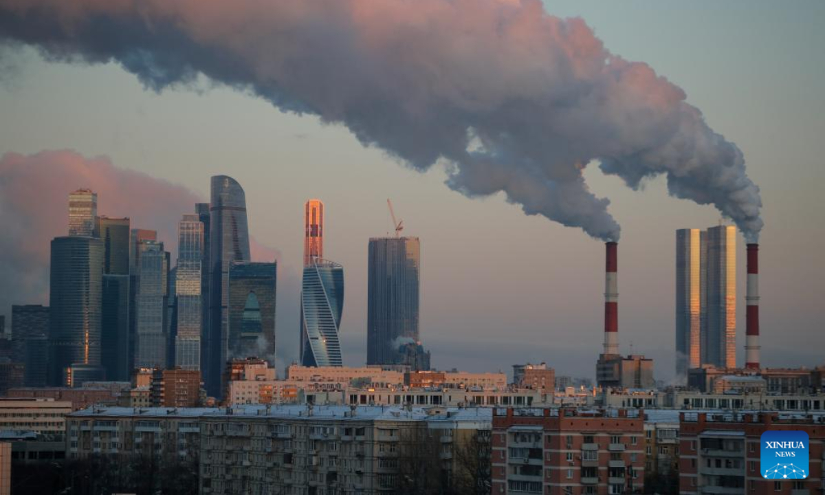 Steam rises above the city of Moscow, Russia, Jan 6, 2023. Photo:Xinhua