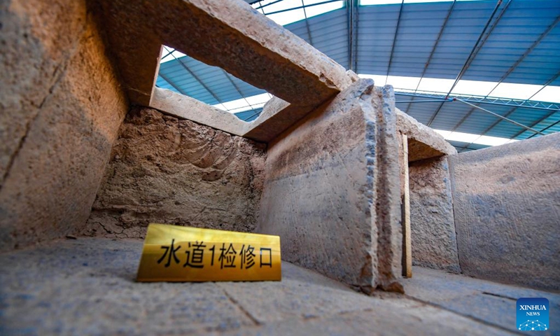 This photo taken on Jan. 6, 2023 shows the ruins of water channels dating back to the Wei and Jin dynasties (220-420) in Luoyang city site in Luoyang, central China's Henan Province. The ancient capital Luoyang site in today's Henan Province has recently discovered over 80 meters of water channels dating back to the Wei and Jin dynasties (220-420). Photo: Xinhua